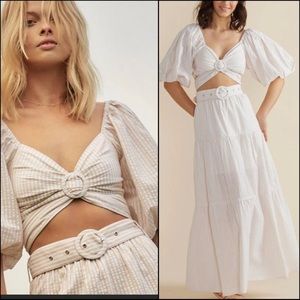 $250⬇️NWT ANTHRO x MINKPINK 2 PC CROP TOP MAXI SKIRT SET- XS